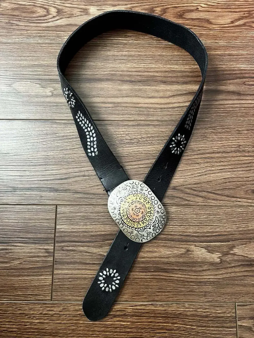 Free People Roman Holiday Leather Belt Size M-L Black